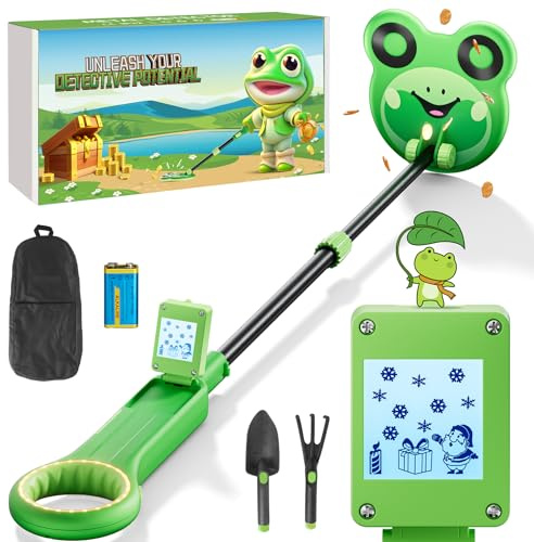 Metal Detector,Rilevatore di Metalli Impermeabile per Adulti Bambini, Rilevatore ad Alta Precisione con Display LCD, Anello di Ricerca da 7Pollici, Rilevatore D'oro Avventura All'aperto