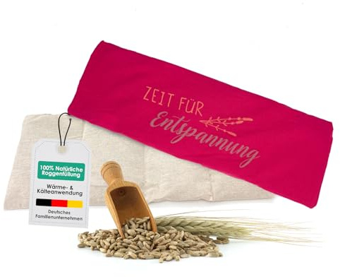 heimtexland ® Roggen Kammer Körnerkissen XL 20x48 cm Kälte- und Wärmekissen 100% Baumwolle Typ752 Pink- Zeit für Entspannung