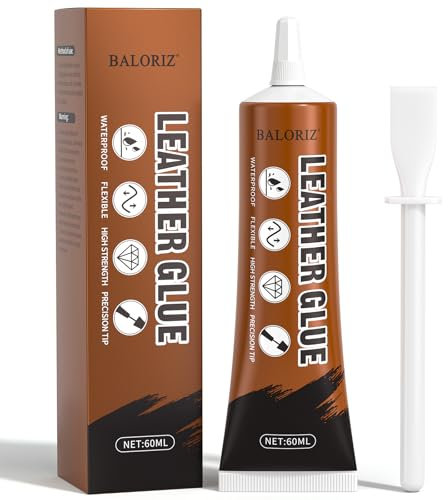 BALORIZ Leather Glue, 60g Leathers Repair Glue Adhesive for Purses, Car Seat, Shoes Bags, Sofa and Other Leather Crafts, Bonding Between Leathers