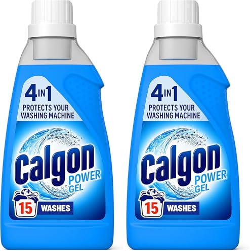 Calgon Gel 4 en 1, Antical para la Lavadora, Anticorrosión, Elimina Olores y Suciedad, en Formato Gel, 15 dosis, 750ml (Paquete de 2)