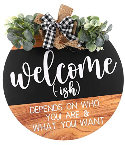 Cabilock Panneau De Bienvenue Pour Magasin/bureau - Décoration En Bois Avec Fleur Artificielle Facile À Installer