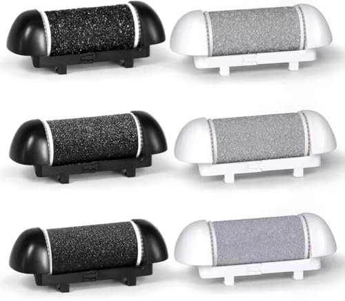 FiTspi 6Pcs Replacement Roller Refill Heads Compatible with Scholl/Essy/ShoRan/Ratukall/Pedi Foot File, Callus Shaver Pedicure kit for Cracked Heels and Dead Skin