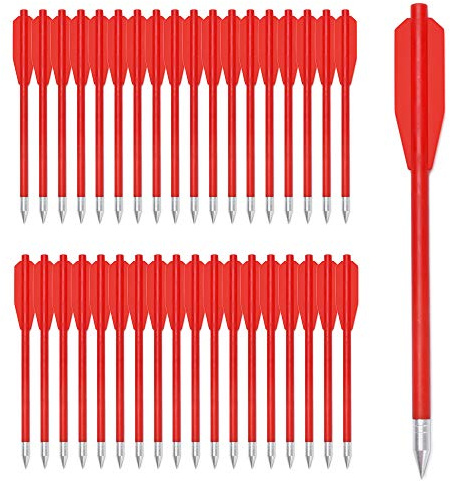 Crossbow Bolts Arrows 6.3 Plastic Hunting Arrows for 50-80lbs Mini Crossbow Archery Pistol - Fishing Hunting Target Practice Pack of 36 Red