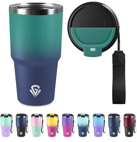 Mug Isotherme 600ml 20oz, sans BPA, Thermo Café Acier Inoxydable 304, Réutilisable, Tasse à café Double Paroi, Tumbler Tasse Isotherme pour École, Sport, Bureau, Gym, Yoga, Camping, Randonnée