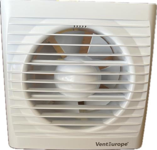 VENTEUROPE Badlüfter 125 mm leise – Abluftventilator für Badezimmer & WC, 183 m³/h, 35 dB, energiesparend 14 W – Weiß, Wandmontage, IP24 Schutz gegen Feuchtigkeit & Schimmel