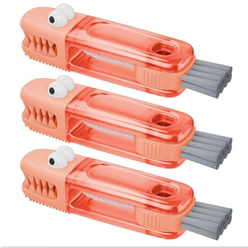 3 in 1 Cup Lid Gap Cleaning Brush Set, Silicone Cleaner, Multifunctional Bottle Brush,Home Kitchen Crevice Tools (Red)