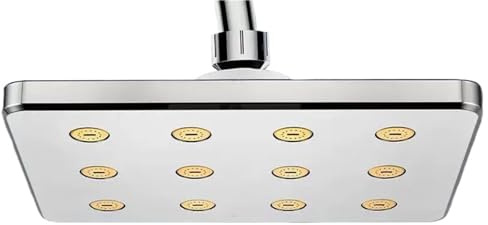 Soffione Doccia Grande Nero Argento Montato a soffitto da 10 Pollici con Getto Superiore, Accessori per Il Bagno, Design a Pioggia Rinforzato