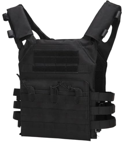 Pineeseatile Gilet pare-balles, gilet tactique pour hommes et femmes, support de plaque de sécurité léger à dégagement rapide pour tir paintball en plein air Wargame,