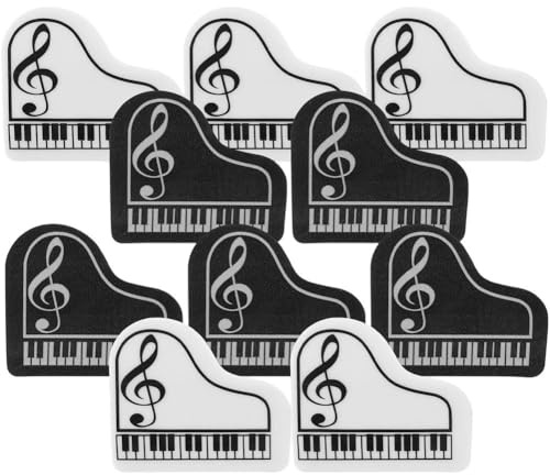 Fituenly 10 Gomme a Forma di Pianoforte, Graziose Gomme Cancellare a Forma di Nota Musicale, Divertenti Articoli di Cancelleria per Bambini.
