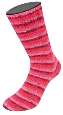 LANA GROSSA Cosy Socks Soft Stripes | Flauschiges Sockengarn mit besonderem Druckeffekt | Handstrickgarn aus 70% Schurwolle & 30% Polyamid | 100g Wolle zum Stricken & Häkeln | 400m Garn FB 105