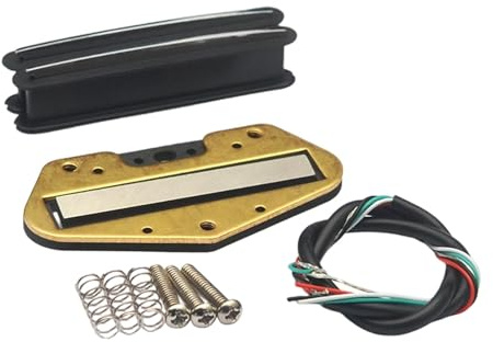 Oshhni 2 Stück Gitarren Tonabnehmer Mini Doppelrail Humbucker Coil Pickup Set Als Gitarren Humbucker Tonabnehmer für E Gitarren Inklusive Zubehör für Umbau E, Schwarz