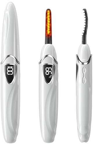EYECURL Heated Eyelash Curler, S600 Heated Lash Curler, Accurate Temperature Control Electric Eyelash Curler Heated Curlers - Intelligent Power Off (Gardenia/Silver, S600-148MM)