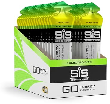 Science in Sport GO + Électrolytes Gel, Citron & Menthe, 30 Sachets | 22g Glucides, Sodium, Potassium et Magnésium, Végan