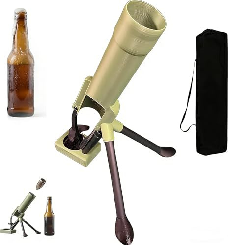 Abrebotellas, Removedor de Tapas Estilo Mortero, Divertido Abrebotellas de 51 mm, Diseño Automático de Manos Libres, Abrebotellas de Cerveza Estilo Mortero, Para el Hogar, Bares y Fiestas (A)