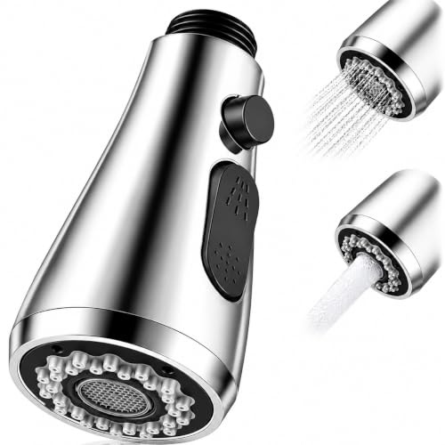 Douchette Pour Robinet Cuisine 2 Modes, Deux Fonctions Robinet Cuisine Remplacement, Installation Facile, Compatible Universelle, Anti-Calcaire, Jet RéGlable, éConomie D’Eau, Montage Rapide