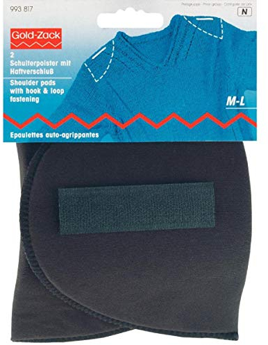 Prym PRYM_993817-1 Shoulder Pads Set-in with Hook and Loop Fastening Black M-L