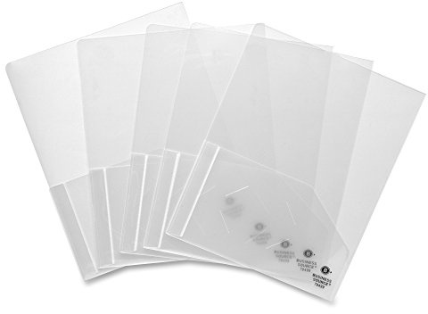 Business Source, BSN78499, transparente 2-Pocket-Portfolios, 5 Stück/Pack, transparent