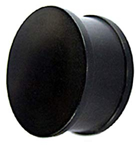 CHICNET Tribal Holz Plug schwarz Holzplug handgeschnitzt Eisenholz Punktestruktur Tunnel Expander konkav 14 mm