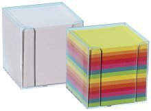 Folia Zettelbox 9,5x9,5x9,5cm glasklar gefüllt
