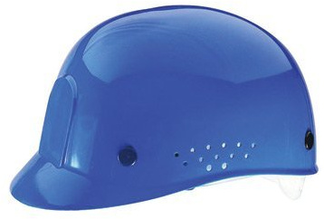 MSA Blue HDPE Vented Style Bump Cap with Pinlock Suspension and Low Profile Crown and Perforated Sides