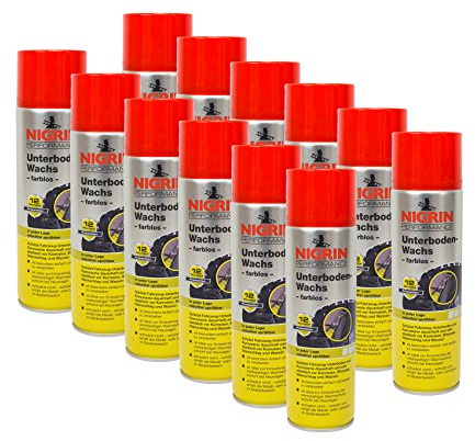 NIGRIN 12x 74063 Performance Unterboden-Wachs, farblos 500 ml