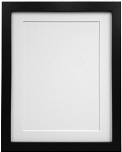 FRAMES BY POST Bilderrahmen, 25 mm, mit weißem Passepartout, A2, für Bildgröße A3 (Kunststoffglas), Schwarz