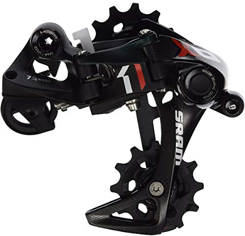 SRAM Schaltwerke Schaltwerk X01 DH Type 3.0 10-Fach, schwarz-rot, mittellanger Käfig, 00.7518.111.001, schwarz, mittellanger Käfig, 00.7518.111.001