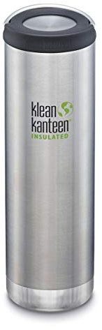 Klean Kanteen TKWide Trinkflasche, 20 oz, Erwachsene, Unisex, silberfarben, 76,2 x 76,2 x 247,65 mm