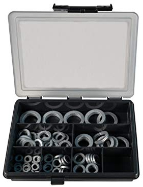 100 Paar Original Nord-Lock Keilsicherungsscheiben aus Stahl in der Sortimentsbox | Größe M6, M8, M10, M12, M16, M20