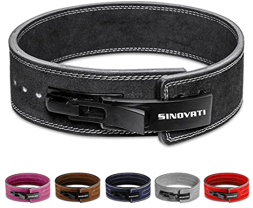 SINOVATI Premium Gewichthebergürtel KDK Gürtel aus Echtleder mit Schnalle, Weightlifting Lever Belt für Fitness Powerlifting Krafttraining Bodybuilding, (Schwarz, S-8.5cm)