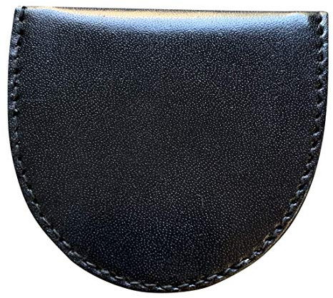 Lorenz Men's Leather Horse Shoe Shape Tray Coin Purse - Black