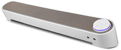 LXLTLB PC Altavoz 2.0 Canales, Mini Barra de Sonido Bluetooth 4.0, para TV/PC, Mini Soundbar Portátil Inalámbrico, Altavoces, Soporte Conexiones de Ópticos/USB/AUX,Blanco