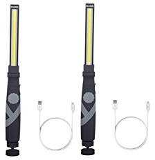 2 Pezzi Lampada da Lavoro LED Magnetica Portatile Professionale per Officina, Luce di Lavoro con Base, lampade ispezione per l'escursione,Campeggio