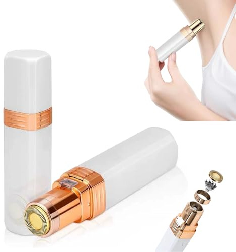 Zyyini Mini-Elektro-Epilierer – Epilierer und Zubehör – Lippenstiftform – Gesichts-Körperhaarentferner für Frauen – Weiß