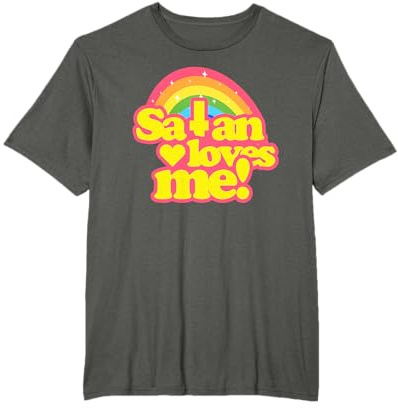 Satanás Loves Me Satanismo Divertido Cruz Al Voltear Camiseta
