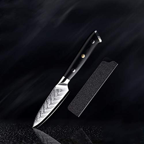 Cuchillo de cocina Damasco Chef Cuchillo VG10 Cuchillo profesional Cuchillo cuchillo herramienta de cocción exquisito plum remache g10 mango con cubierta de cuchillos (Color : Paring Knife)