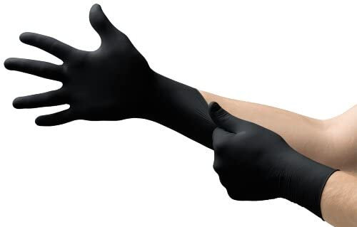 Florissima MICROFLEX® 262019 Lot de 100 gants jetables en nitrile Noir Taille M (7,5-8)