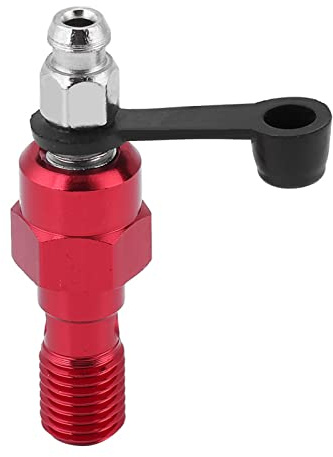 TKSE Hohlschraube Entlüftungsschraube, M10 x 1,0 mm Motorrad-Hauptbremszylinder Bremssattel Entlüftungsschraube Nippel Hohlschraube + Staubkappe(Rot)