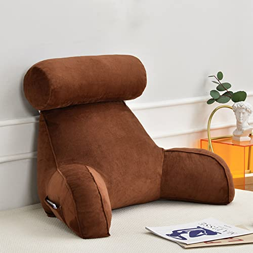 FEAW Tragbares Rückenkissen,Sofa Rückenlehnen Kissen,Lesekissen Mit Armlehnen Und Abnehmbare Nackenrolle,Multifunktionales Kissen mit großer Taille,Komfort & Ergonomische