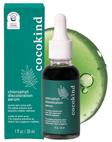 Cocokind Chlorophyll Discoloration Serum, Sensitive Skin Friendly Spot Fading Serum to Target Spots, Uneven Tone, and Redness, 1 fl oz