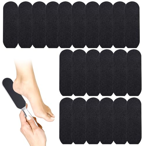 55 Pcs Foot Files Replacement Pads for Stainless Steel Foot Rasp File, VEGCOO Pedicure Foot File Refill Pads Callus Remover for Dead Skin, Professional Foot File Pads for Bath Pedicure Salon (L, #100)