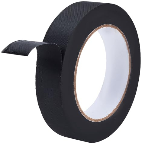 BENECREAT Nastro per Rilegatura di Libri, Nastro Adesivo In Nylon Nero Da 45 m per Riparazione di Rilegatura di Libri per Artigianato e Riparazione di Libri, 25mm