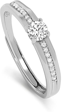 Meissa 925 Sterling Silber Breite Eheringe für Herren, handgefertigter Diamantring für Damen, passende Versprechensringe größenverstellbares Paar-Ring-Set