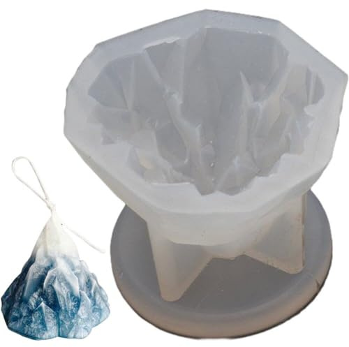 Luxylei Moule À Bougie Iceberg 3D, Moule À Bougie en Forme De Montagne De Neige, Moule À Mousse en Silicone, Outil De Fabrication Artisanale en Résine De Savon À Faire Soi-même