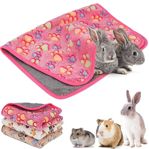 Norhogo 3 Stück Meerschweinchen Decken, Meerschweinchen Fleecedecken Klein Waschbar Saugfähig Meerschweinchen Käfig für Hamster Meerschweinchen Kaninchen Chinchilla Igel Frettchen 60 * 40cm