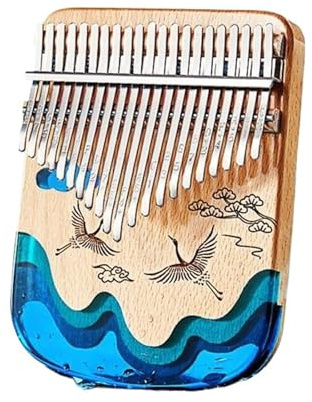 Kalimba Buchenholz 17 Tasten Anfänger Kalimba Professionelles Daumenklavier Chromatische Musik Tragbar (Color : 21)