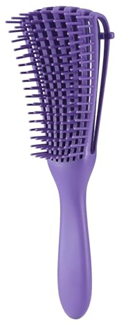 Detangling Brush for Curly Hair, Hair Detangler, Octopus Comb for Afro America Textured 3a to 4c Kinky Wavy/Wet/Dry/Long Thick Curly Hair Exfoliating Scalp for Beautiful and Shiny Curls (Purple)