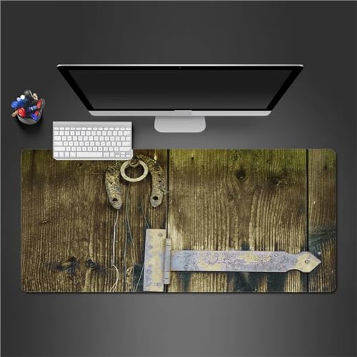QiHon Gaming Mauspad XXL Holzmaserung Großes Mauspad Schreibtischauflage mit Vernähte Kanten Einer speziellen Oberfläche verbessert Geschwindigkeit und Präzision 1200x600x2mm