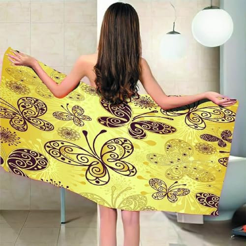 3D Strandtuch 100x200 cm Schmetterling Badetuch Groß Schmetterling Microfaser Handtücher Weich Schnell Trocknen Strandhandtuch Herren Frauen Badetücher, Strandtücher Strandlaken Handtuch A1398