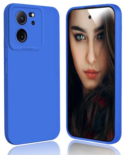 DESSEN Funda para Xiaomi 13T 5G / Xiaomi 13T Pro 5G Capa - Silicona Carcasa Antigolpes Protector Camara Móvil Case Cover Suave Delgada Bumper Anti-Huellas, Azul Oscuro
